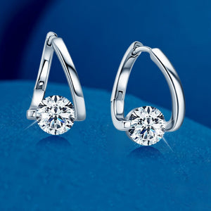 Moissanite Asymmetric Twisted Hoop Earrings