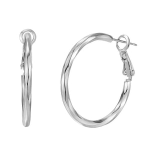 Dainty High Polish Twisted Ribbon Hoop Earrings