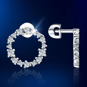 Sparkling Graduated Pave Circle Stud Earrings