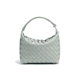 Convertible Woven Leather Hobo Handbag