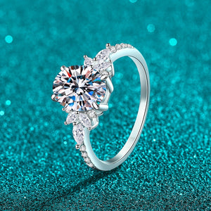 Moissanite Marquise Cluster Engagement Ring