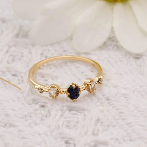 Dainty Multi-Shape Blue Clear Gemstone Ring
