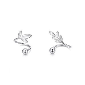 Asymmetric Leaf Twisted Open Hoop Earrings