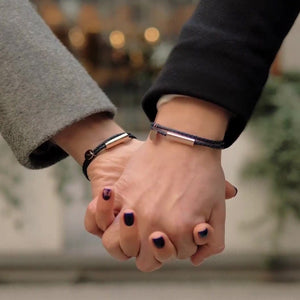 Custom Leather Couple Matching Bracelet