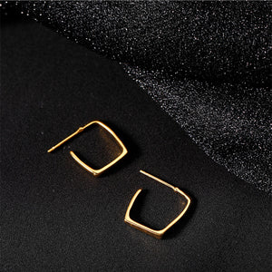 Modern Geometric Square Hoop Earrings