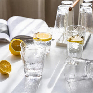 Minimalist Hammered Textured Clear Glass