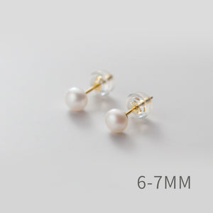 Pink Freshwater Pearl Wedding Stud Earrings