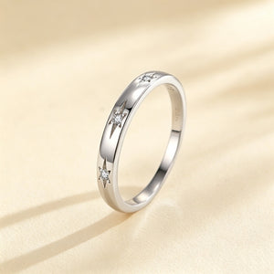 Dainty Celestial Starburst Engraved Band Ring