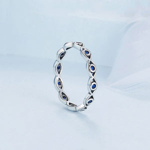 Dainty Evil Eye Nazar Stacking Band Ring