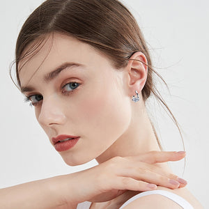 Moissanite Asymmetric Twisted Hoop Earrings