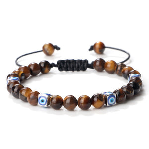 Evil Eye Ceramic Malachite Rope Bracelet