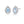 Dainty Blue Teardrop Halo Stud Earrings