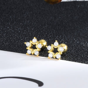 Dainty Star CZ Cluster Cartilage Stud Earrings
