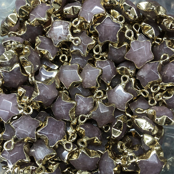 Crystal Raw Stone Star Necklace