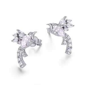 Elegant Pear Cut Moissanite Bird Stud Earrings