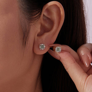 Mint Cushion CZ Royal Vintage Stud Earrings
