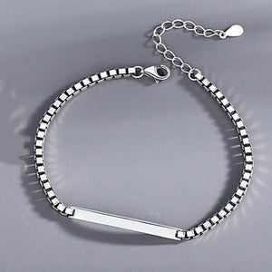 Custom Bar Couple Matching Chain Bracelet