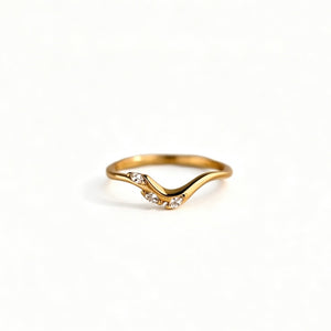 Minimalist Three Marquise CZ Wave Band Ring