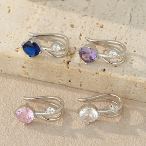 Dainty Dual CZ Split Layered Clip-On Earrings
