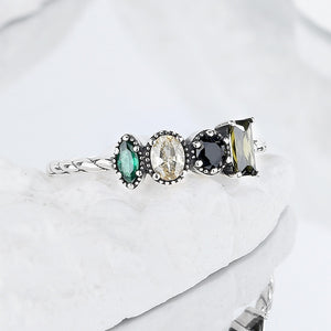 Geometric Colorful CZ Twisted Stacking Ring