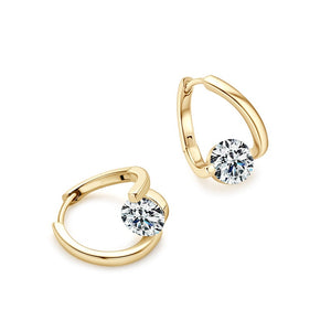 Moissanite Asymmetric Twisted Hoop Earrings