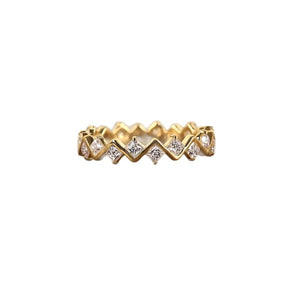 Dainty Geometric CZ Wave Eternity Band Ring