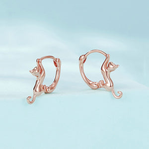 Cute Cat Huggie Hoop Earrings