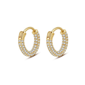 Chunky Full Micro Pave Huggie Hoop Earrings