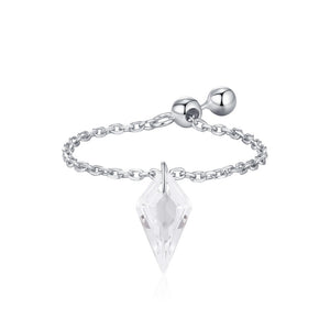 Dangle Rhombus Slide Chain Adjustable Ring
