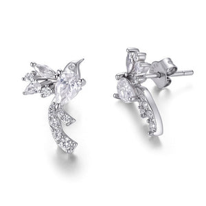 Elegant Pear Cut Moissanite Bird Stud Earrings