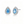 Dainty Blue Teardrop Halo Stud Earrings