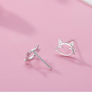 Tiny Small Cute Cat Cartilage Stud Earrings