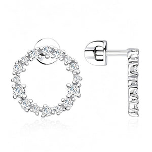 Sparkling Graduated Pave Circle Stud Earrings