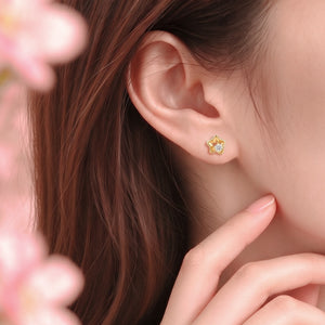 Mismatched Openwork Star CZ Stud Earrings
