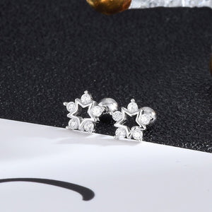 Dainty Star CZ Cluster Cartilage Stud Earrings