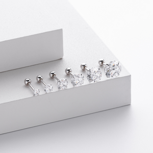 Four-Prong Round Moissanite Stud Earrings