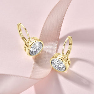 Sparkling Moissanite Leverback Hoop Earrings