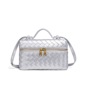 Vintage Woven Leather Square Box Handbag