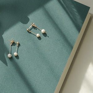 Pearl Dangle Drop Stud Wedding Earrings