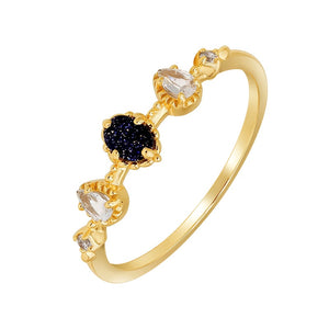Dainty Multi-Shape Blue Clear Gemstone Ring