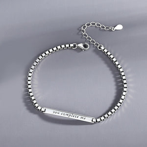 Custom Bar Couple Matching Chain Bracelet
