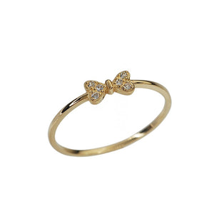 Dainty Sparkling Bow Knot Pave CZ Band Ring