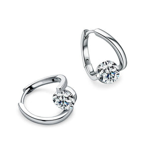 Moissanite Asymmetric Twisted Hoop Earrings