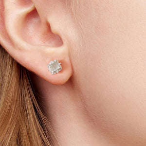 Mint Cushion CZ Royal Vintage Stud Earrings