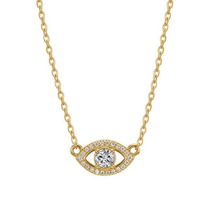 Classic Moissanite Eye Pave Charm Necklace