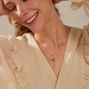 Serpent Cross Photo Projection Necklace