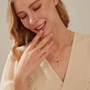 Serpent Cross Photo Projection Necklace