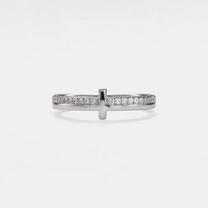 Pave Setting Cross Stacking Eternity Ring