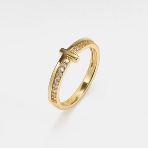 Pave Setting Cross Stacking Eternity Ring