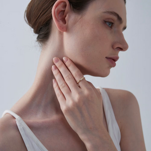 Bague empilable en forme de branche de feuille d'olivier